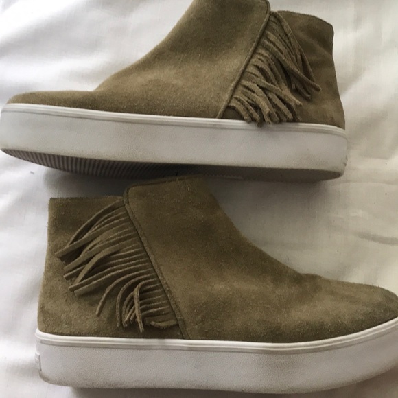 Rebecca Minkoff Tan Suede Platform Booties 💫 Sz 8 - Picture 6 of 10